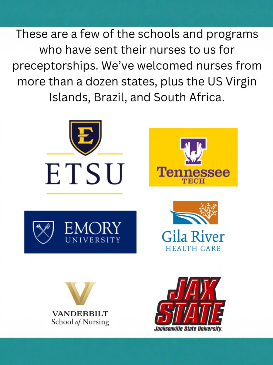 Schools and programs that have sent nurses for preceptorships